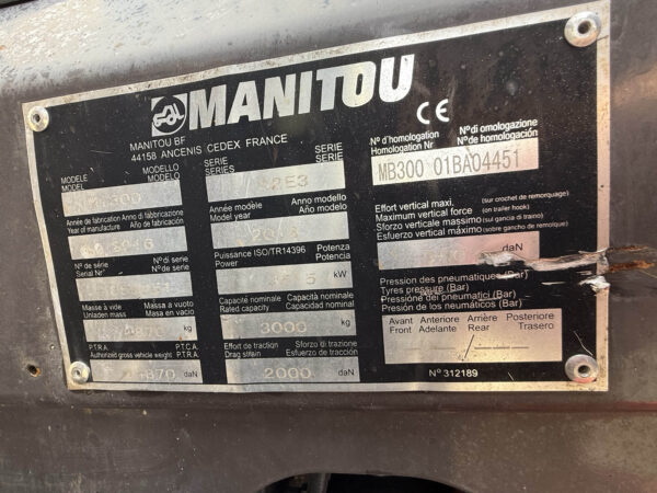 3 Tonne Manitou Forklift For Sale - Image 21