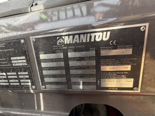 3.5 Tonne LPG Manitou Forklift For Sale - Image 17
